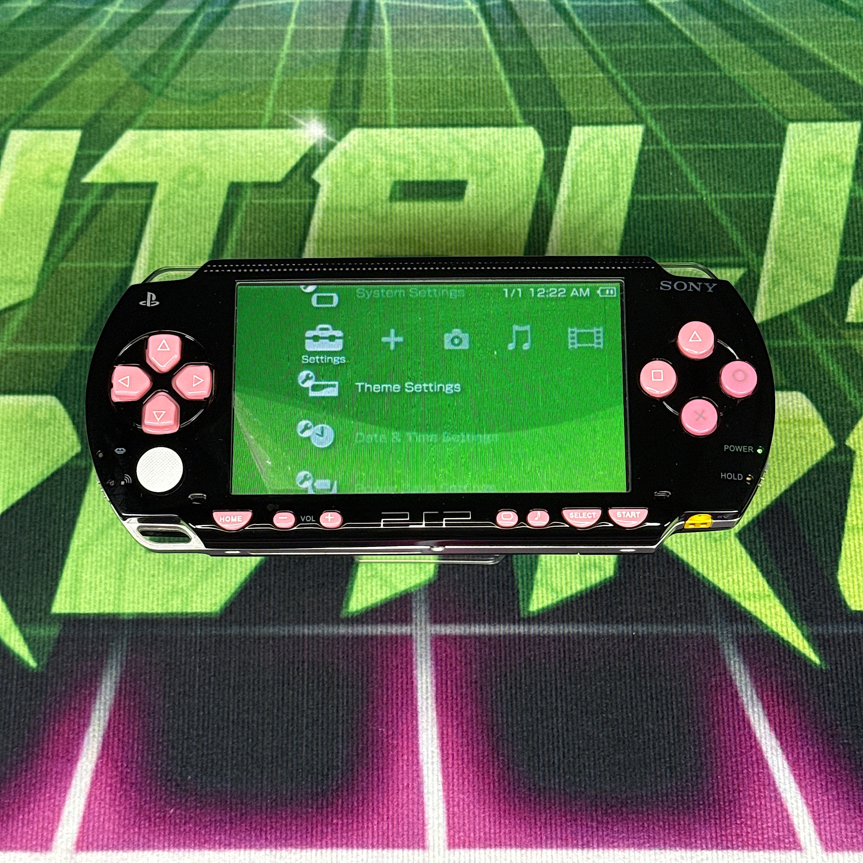 PSP 1000 Handheld Console – Black w/ Pink Buttons (Refurbished)