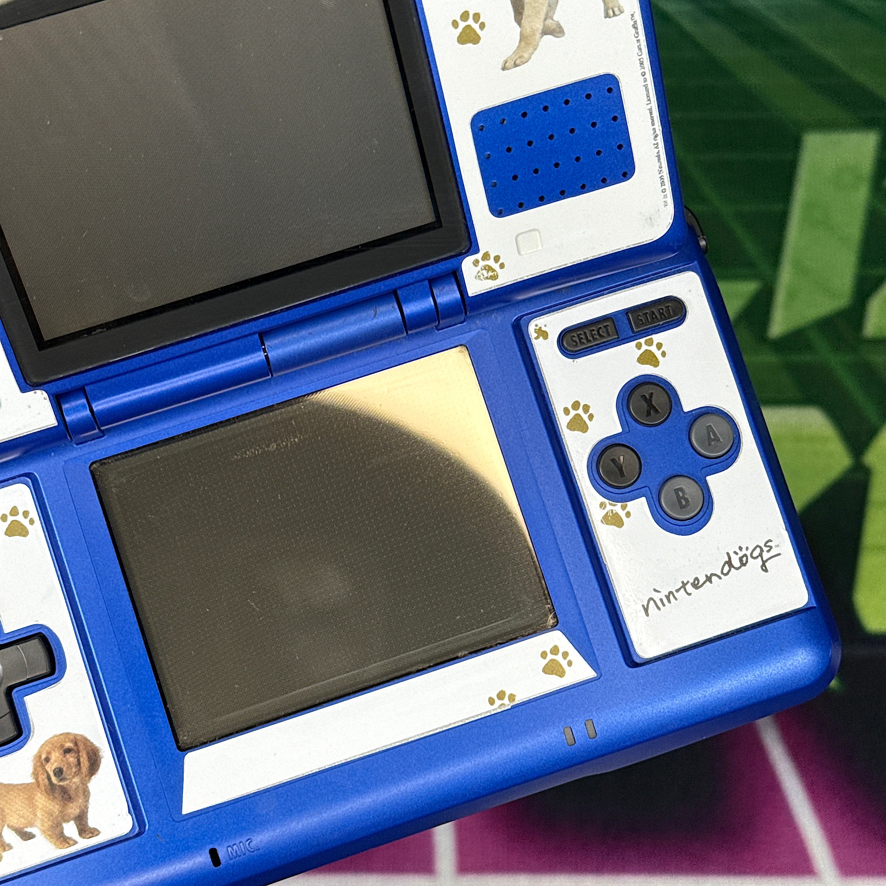 Nintendo DS Handheld Console - Cobalt Blue w/ Nintendogs Decal