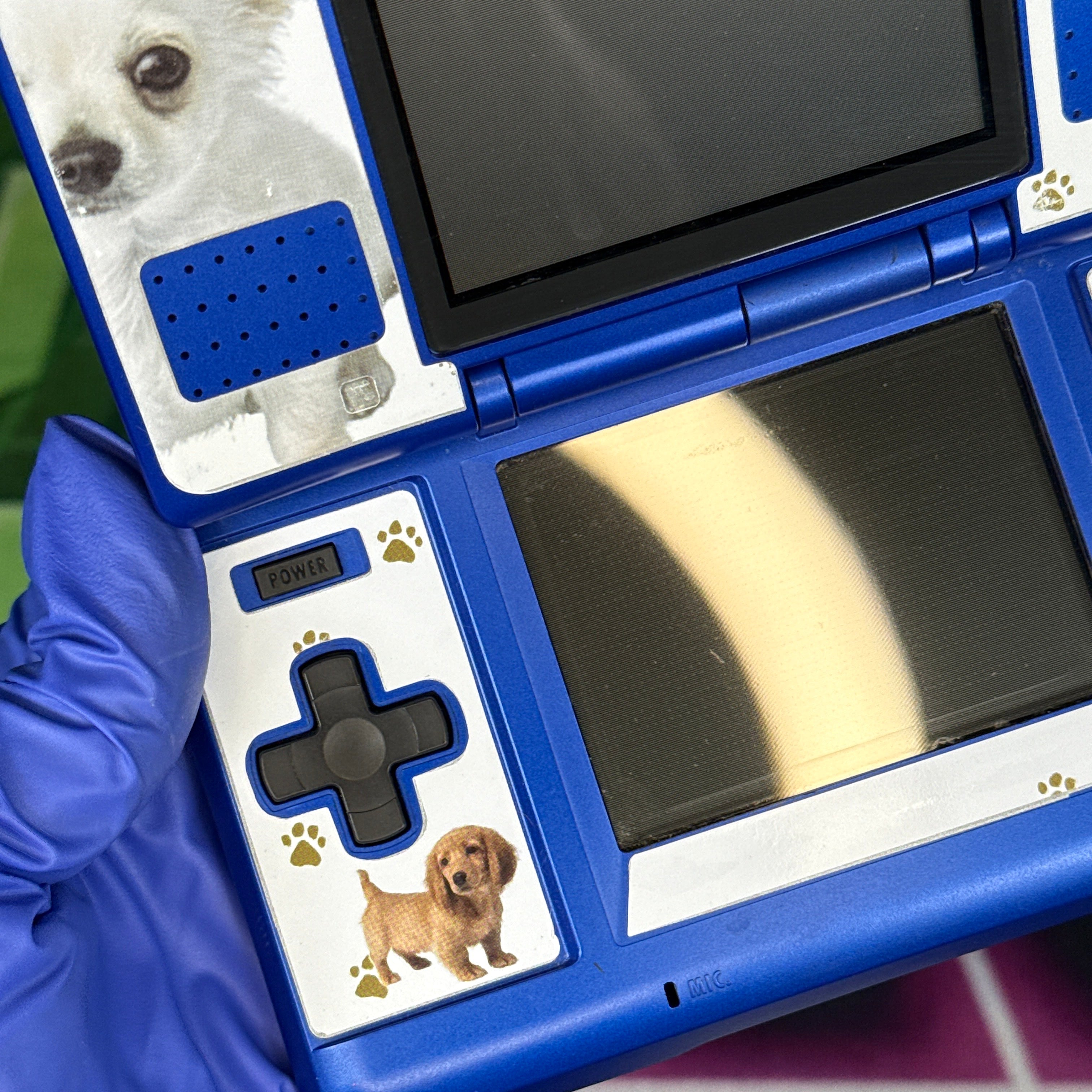 Nintendo DS Handheld Console - Cobalt Blue w/ Nintendogs Decal