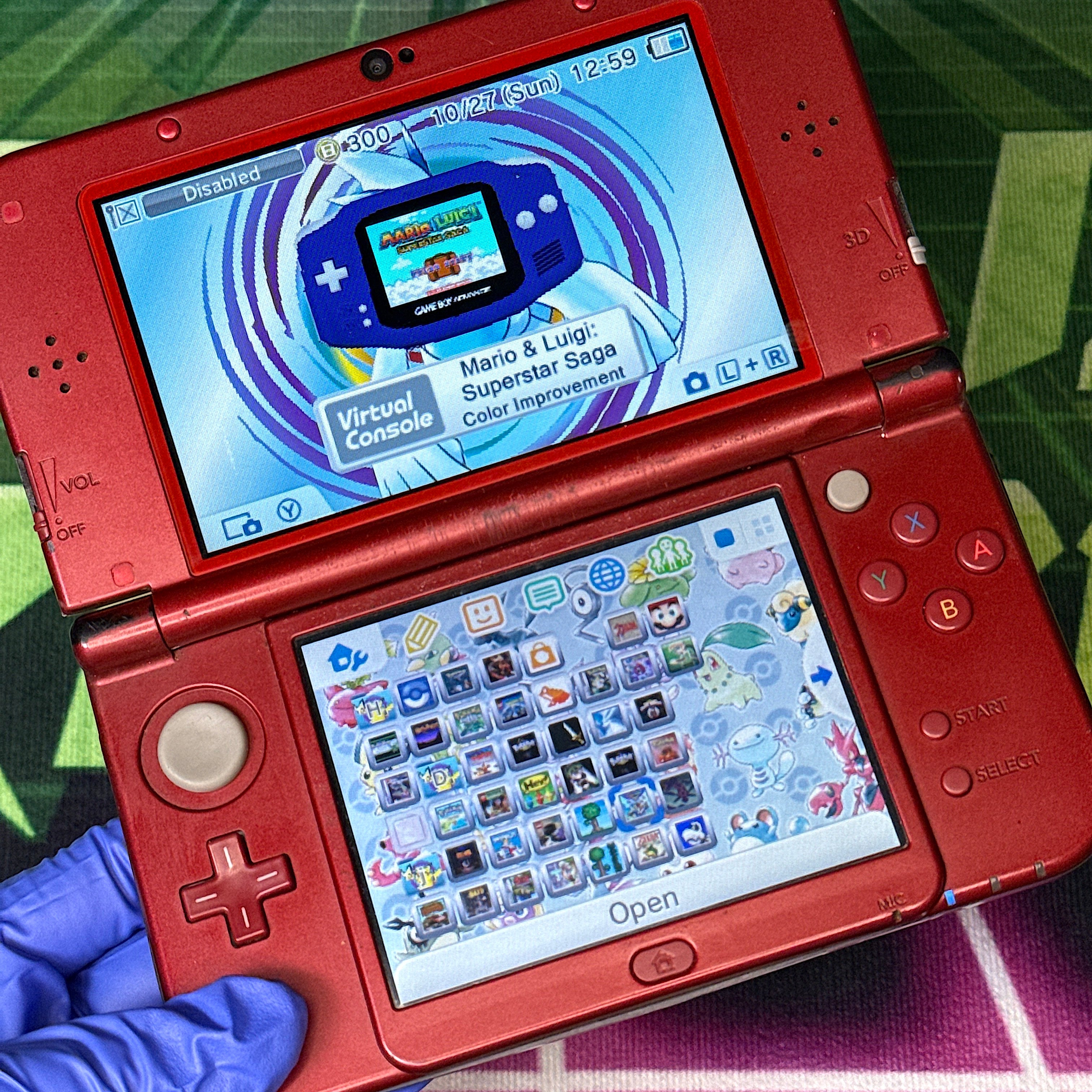New Nintendo 3DS XL Handheld Console - Red w/ "Galaxy Style" Plates