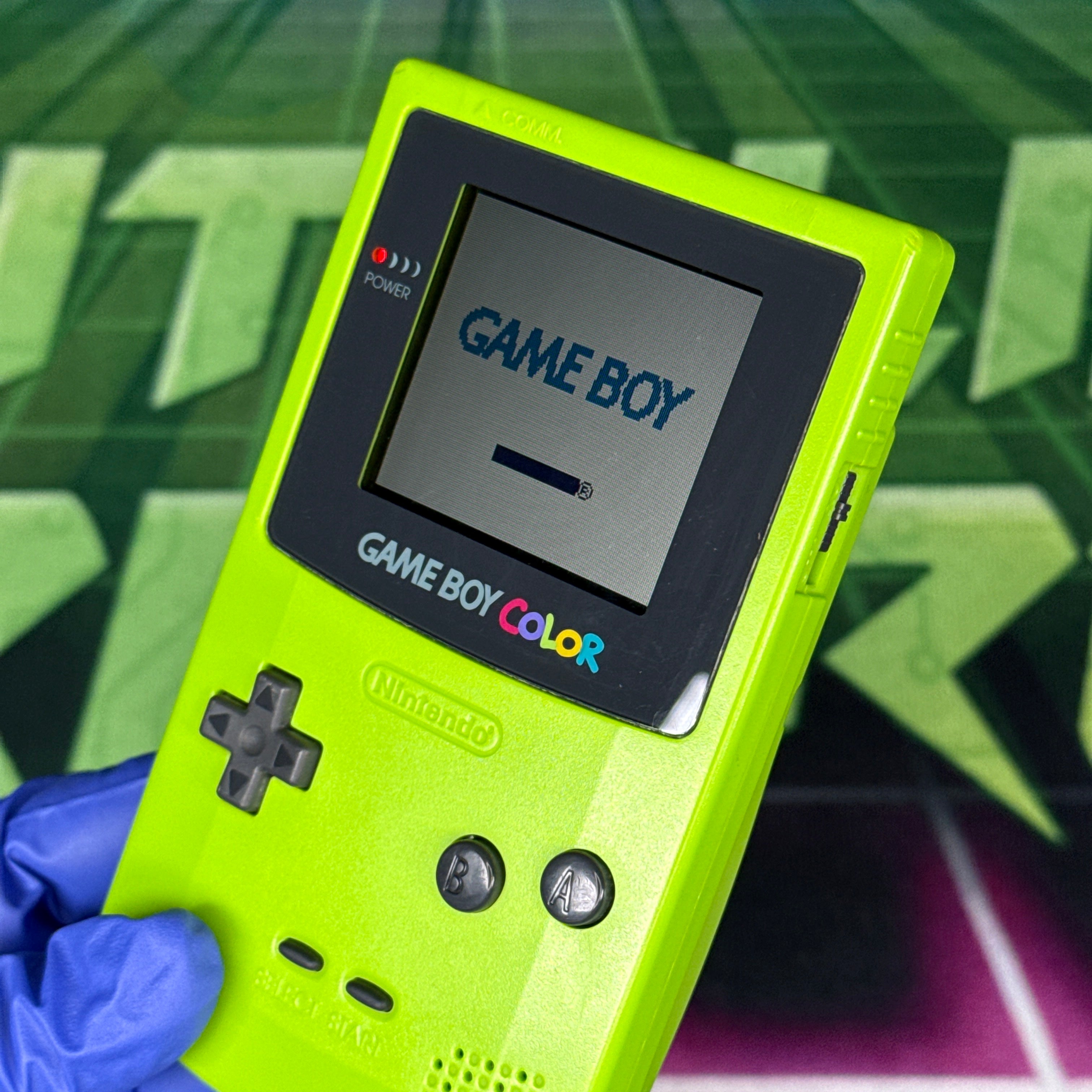 Nintendo GameBoy Color – Kiwi Green w/ Pokémon Crystal – Tested & Working (RARE!)