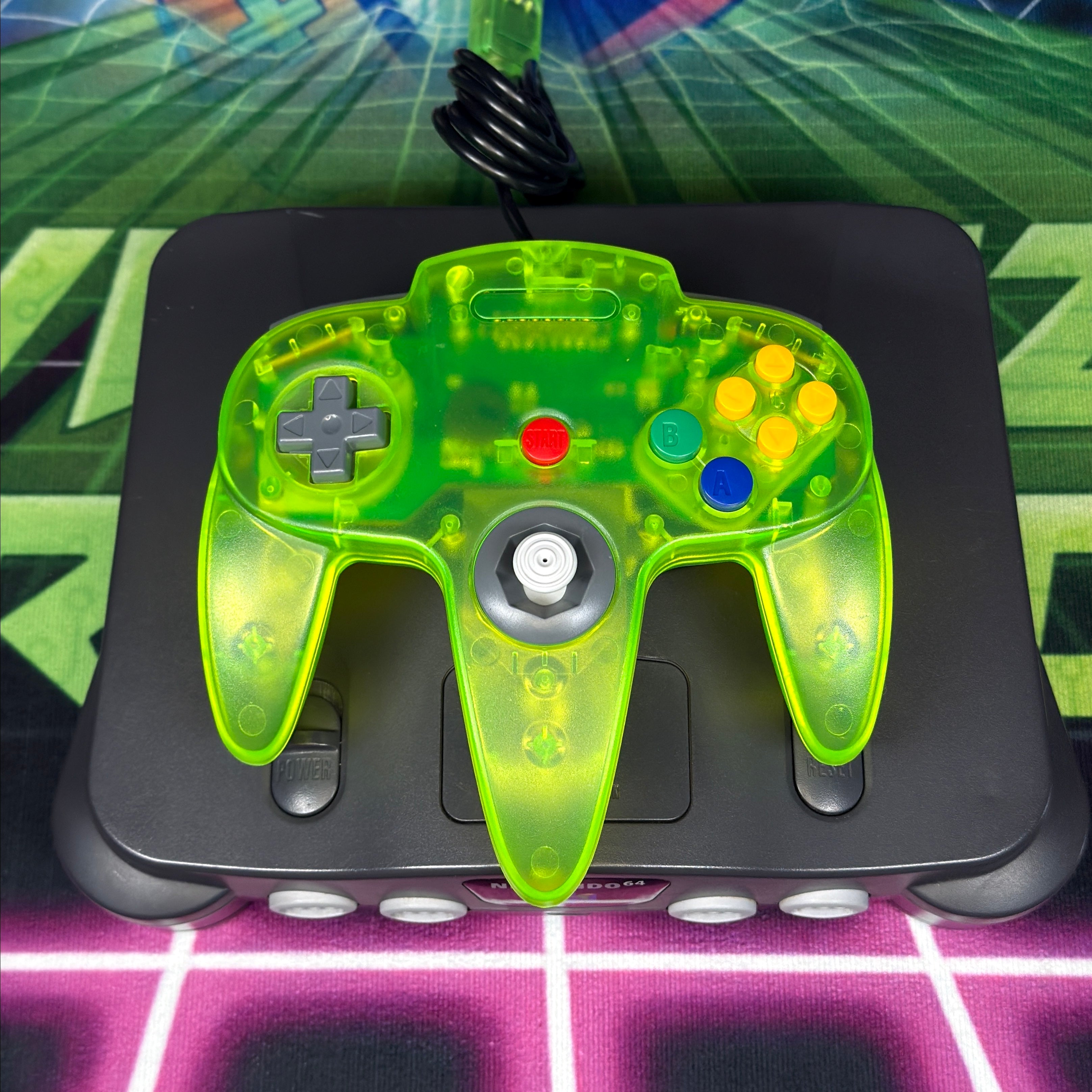 Nintendo 64 - Charcoal w/ Electric Green Controller