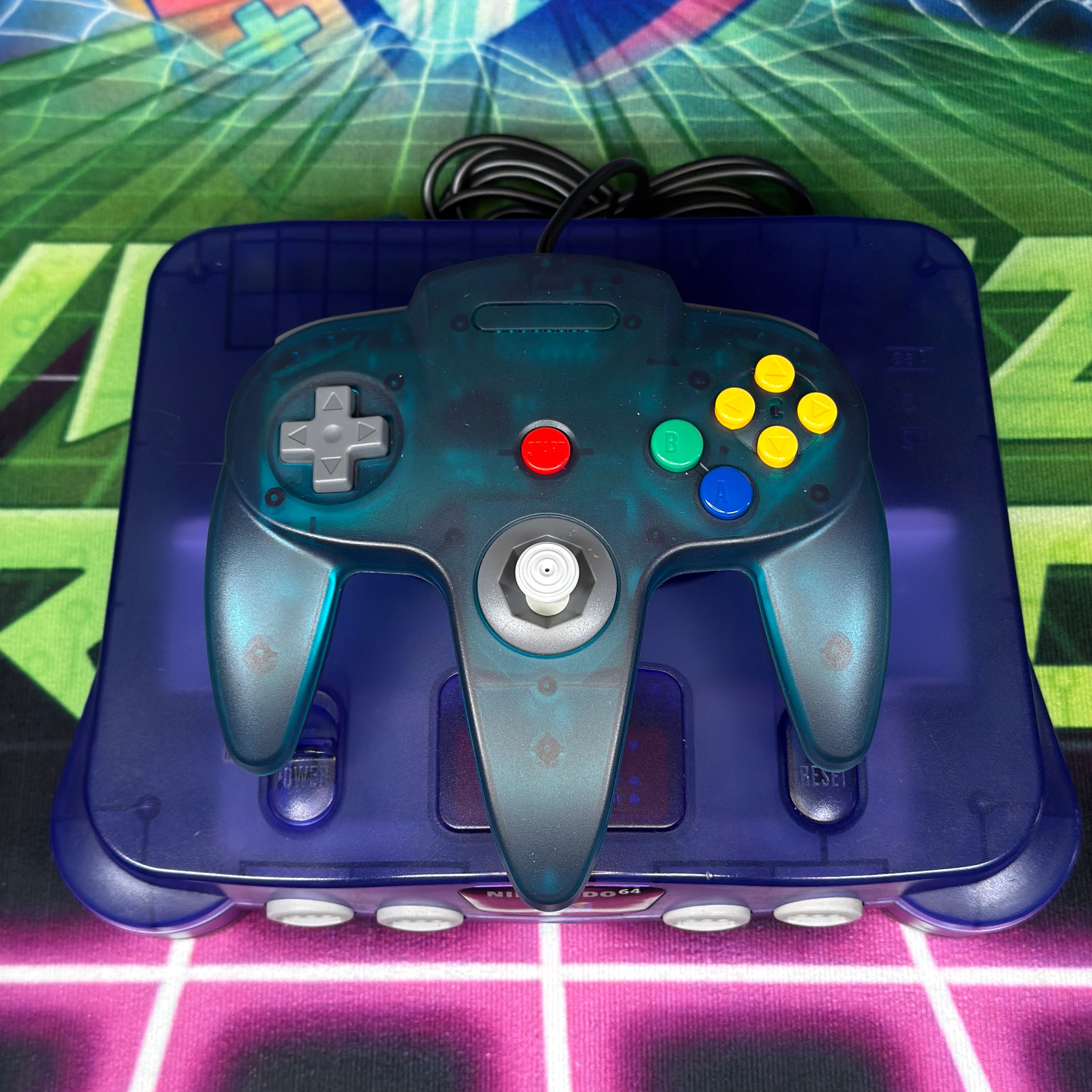 Nintendo 64 - Funtastic Grape Purple w/ Clear Teal Controller