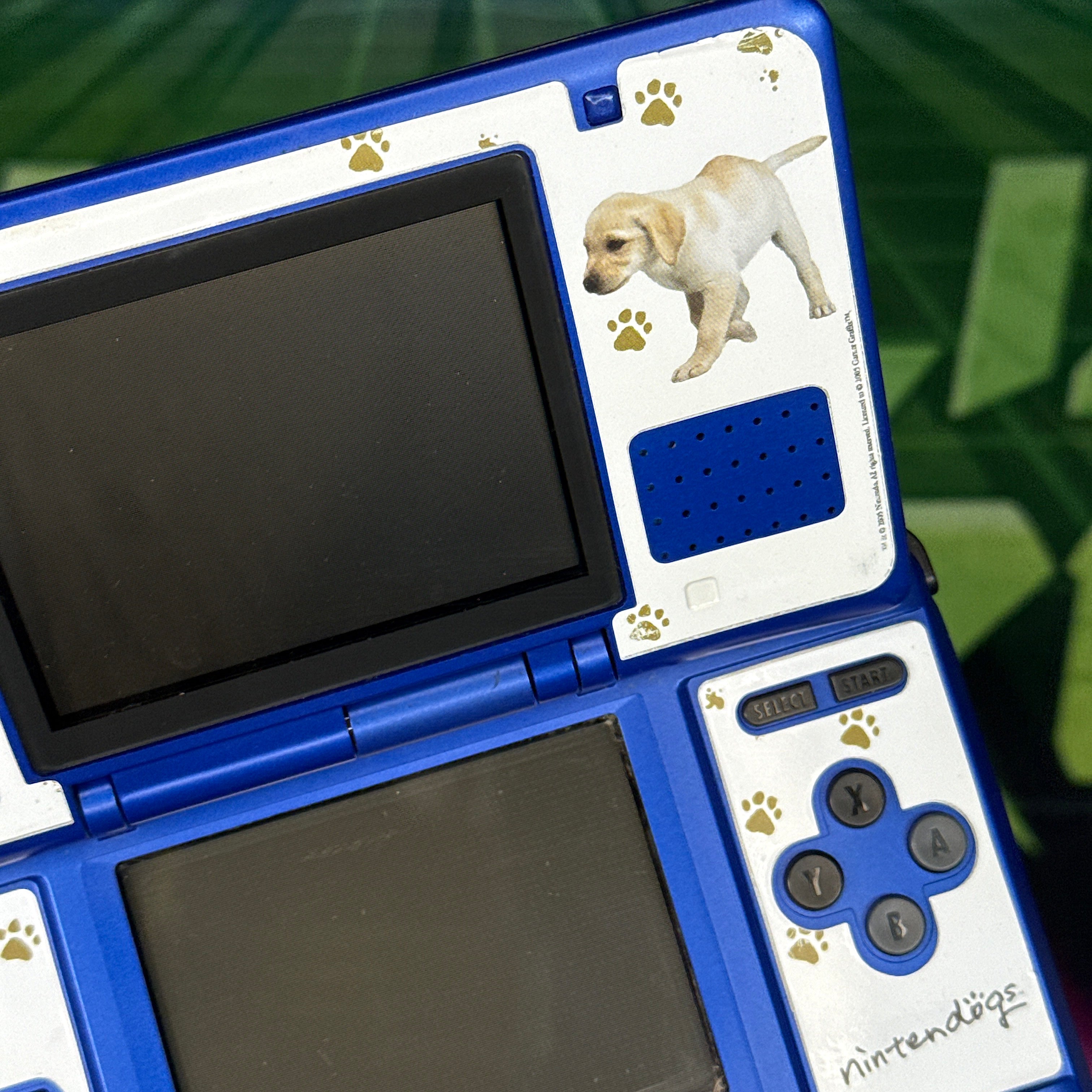 Nintendo DS Handheld Console  - Cobalt Blue w/ Nintendogs Decal