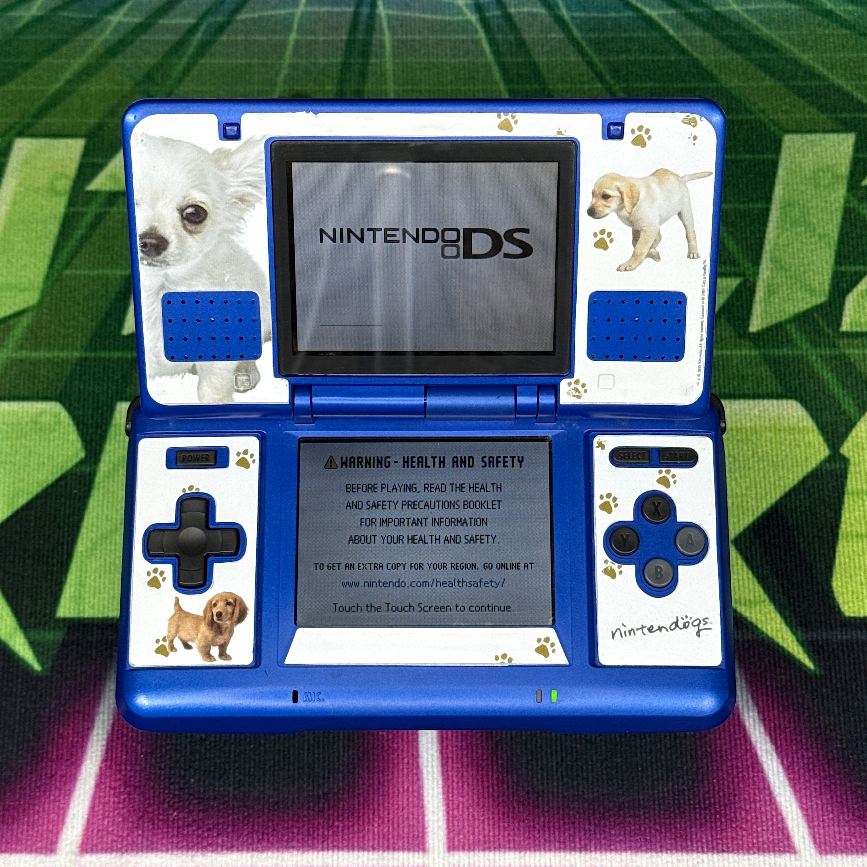 Nintendo DS Handheld Console  - Cobalt Blue w/ Nintendogs Decal