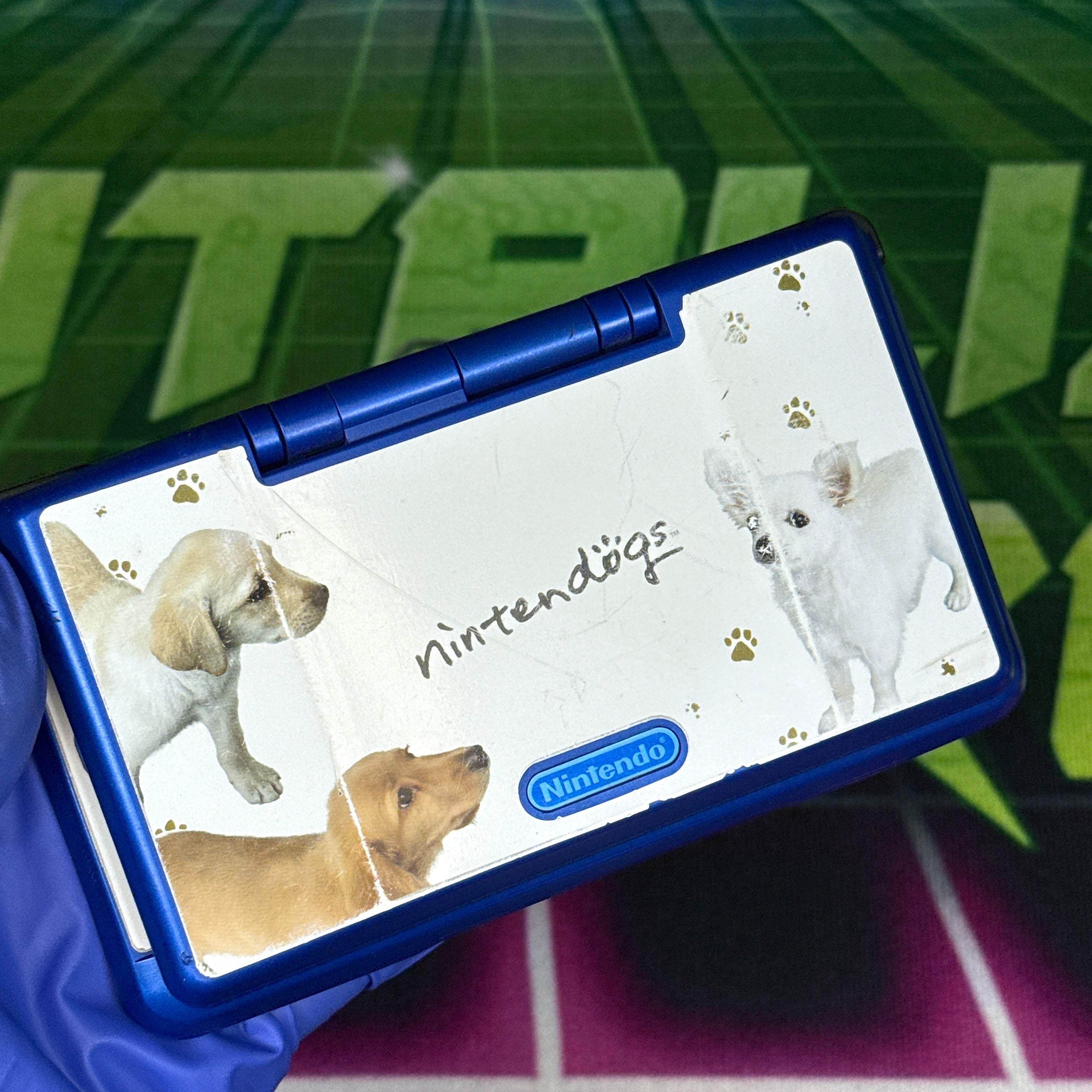 Nintendo DS Handheld Console  - Cobalt Blue w/ Nintendogs Decal