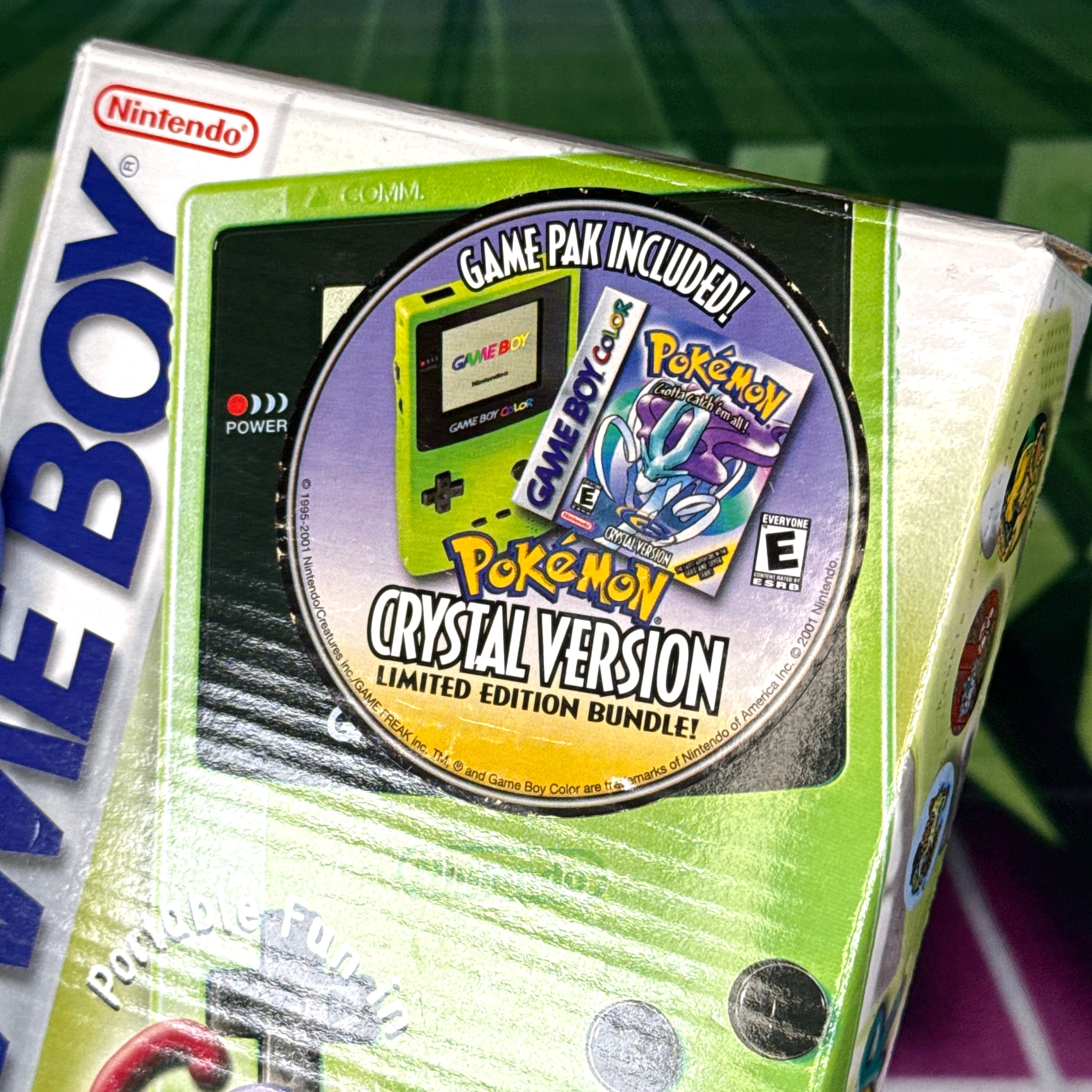 Nintendo GameBoy Color – Kiwi Green w/ Pokémon Crystal – Tested & Working (RARE!)
