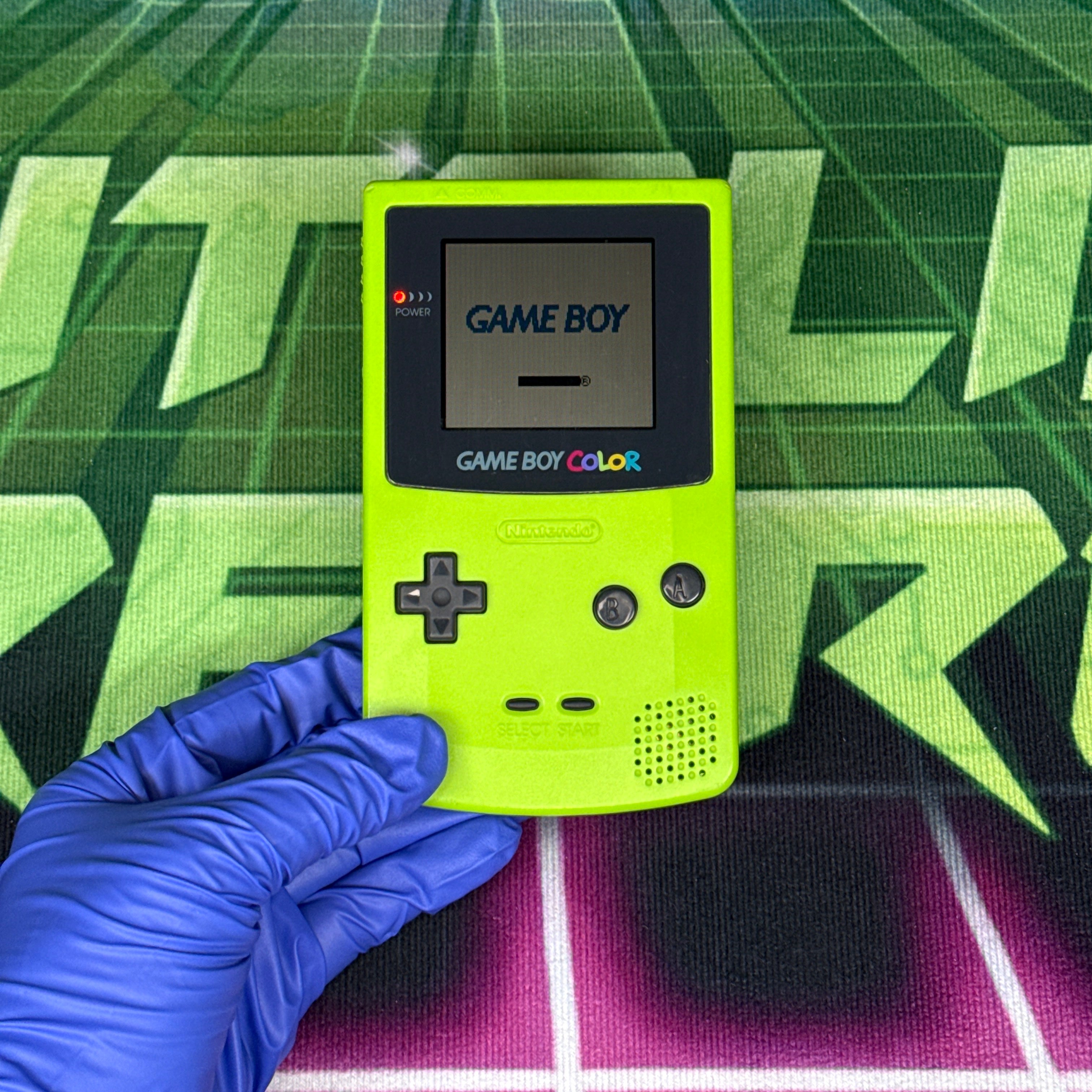 Nintendo GameBoy Color – Kiwi Green w/ Pokémon Crystal – Tested & Working (RARE!)