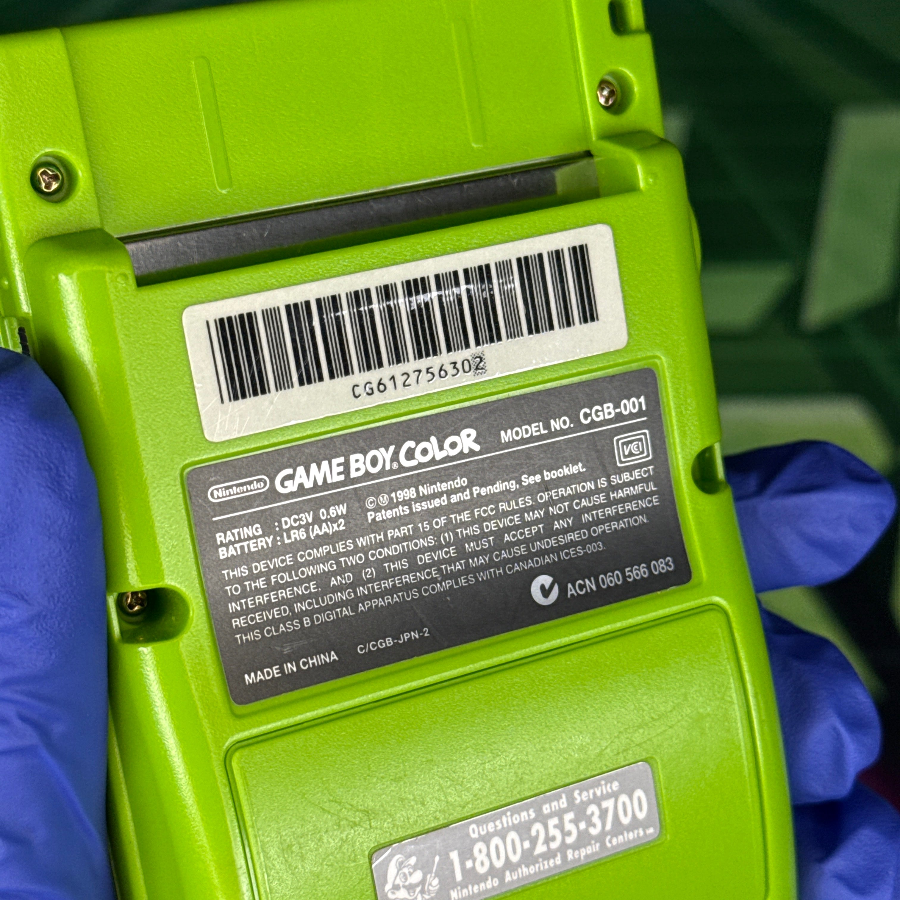 Nintendo GameBoy Color – Kiwi Green w/ Pokémon Crystal – Tested & Working (RARE!)
