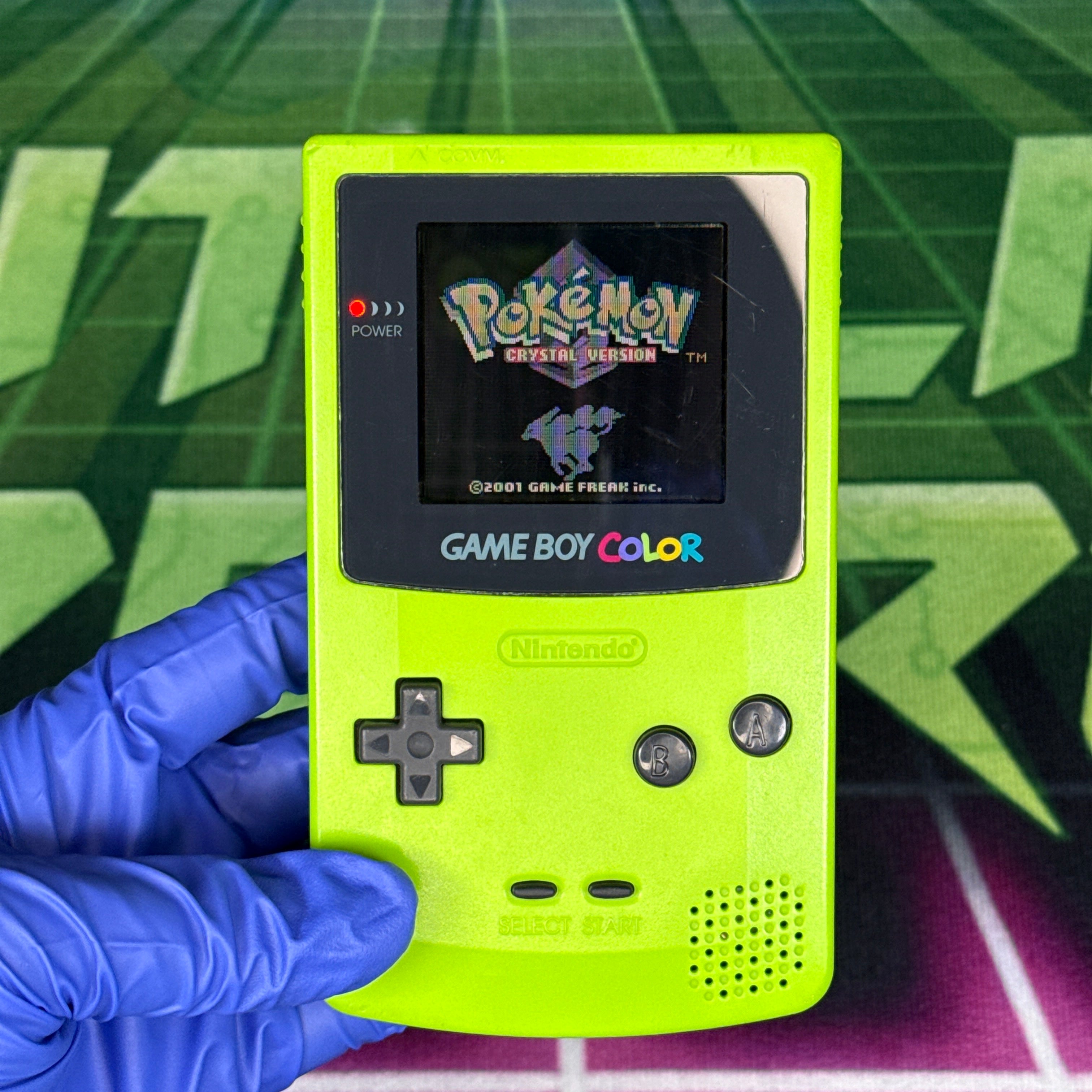 Nintendo GameBoy Color – Kiwi Green w/ Pokémon Crystal – Tested & Working (RARE!)