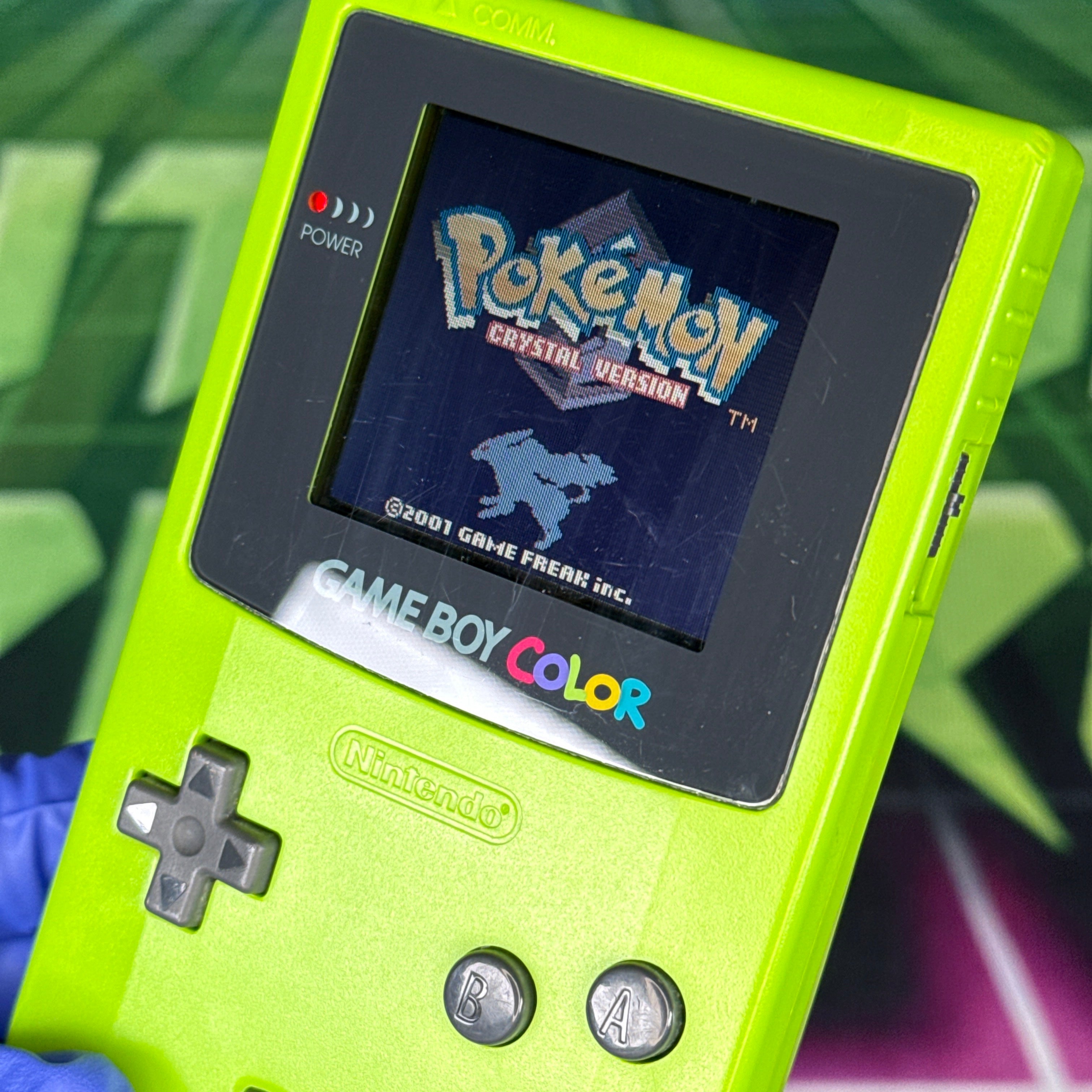 Nintendo GameBoy Color – Kiwi Green w/ Pokémon Crystal – Tested & Working (RARE!)